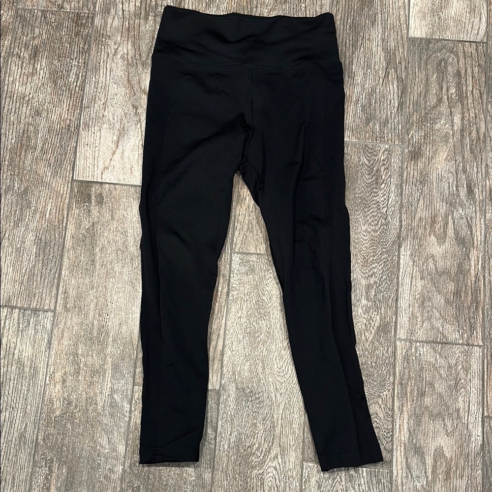 Athleta Black Leggings with Wide Waistband and Full-Length Fit